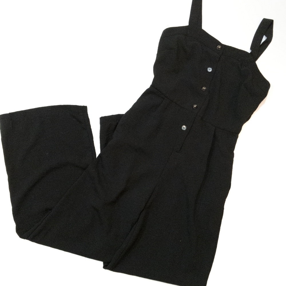 Monteau Square Neck Black Lightweight Jumper Medium